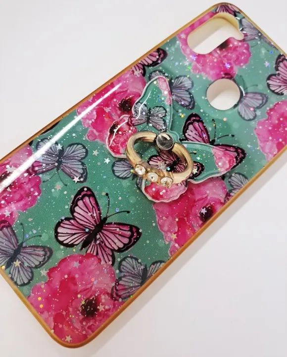 Case Capa Capinha Samsung Galaxy A11 de Silicone com Anel - Borboletas - Foto 3