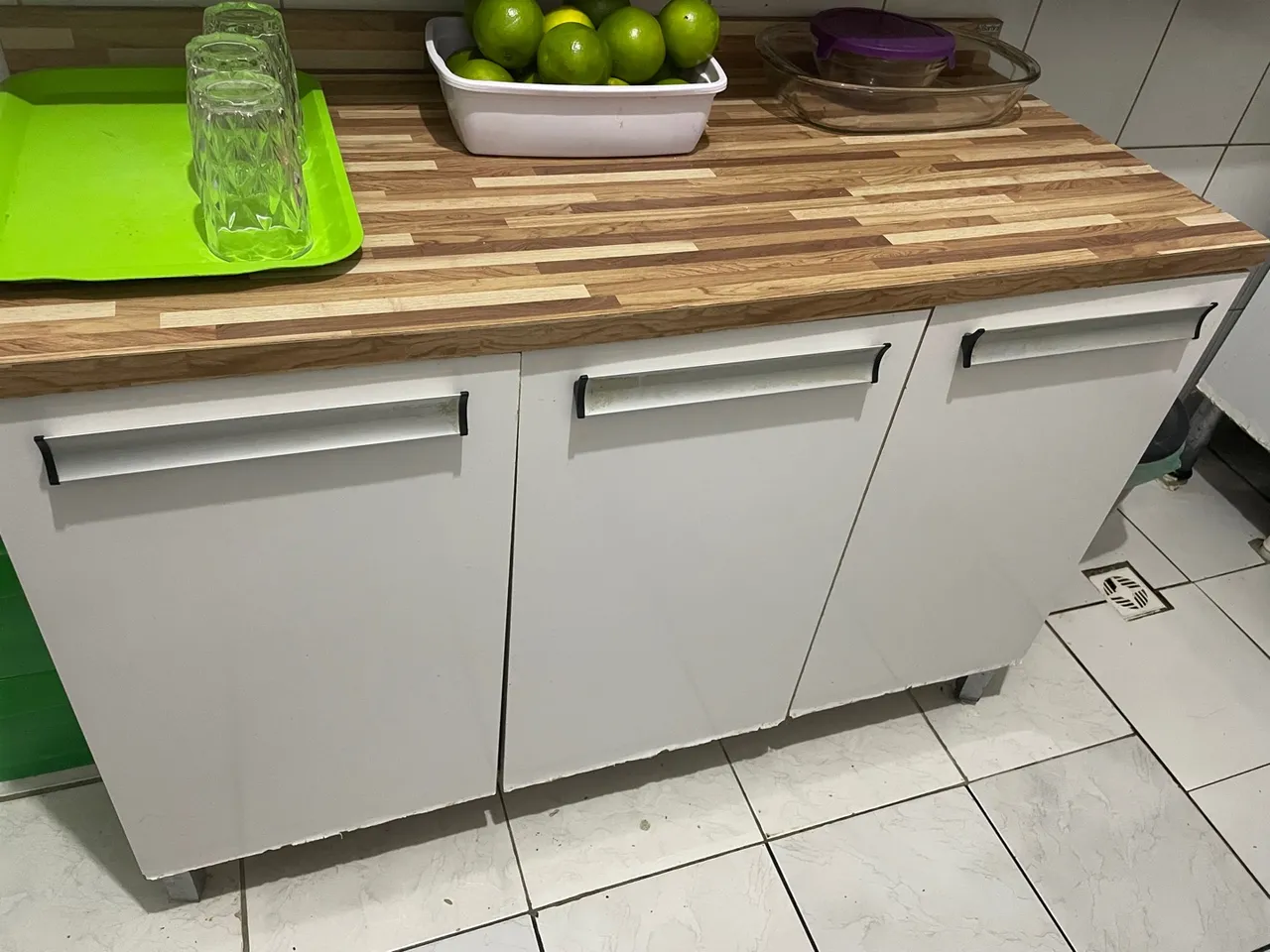 Armário de Cozinha Branco 3 Portas