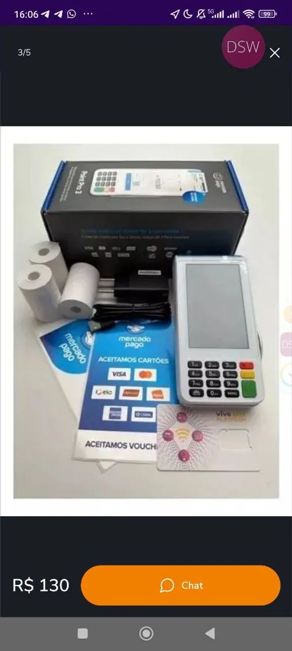 Máquina de cartão PagSeguro Pro 3 - Nova - Foto 3