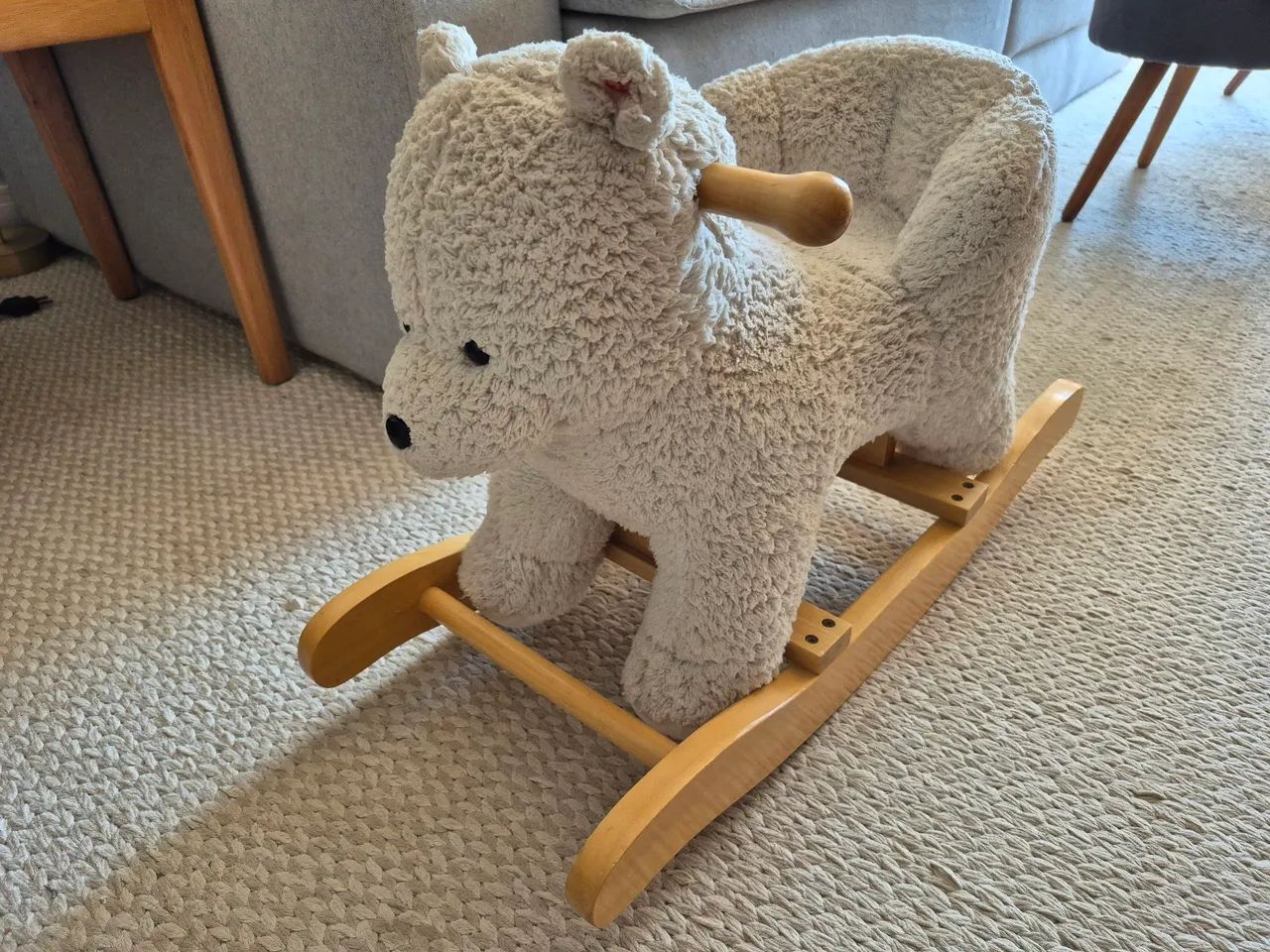 Balanço Ursinho Branco Musical - Ideal para Bebês