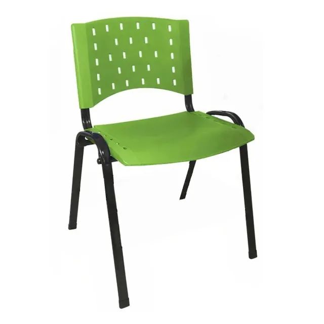 Cadeira Plástica 4 Pés Verde Polipropileno Resistente Empilhável Conforto Modelo 31203 - Foto 4
