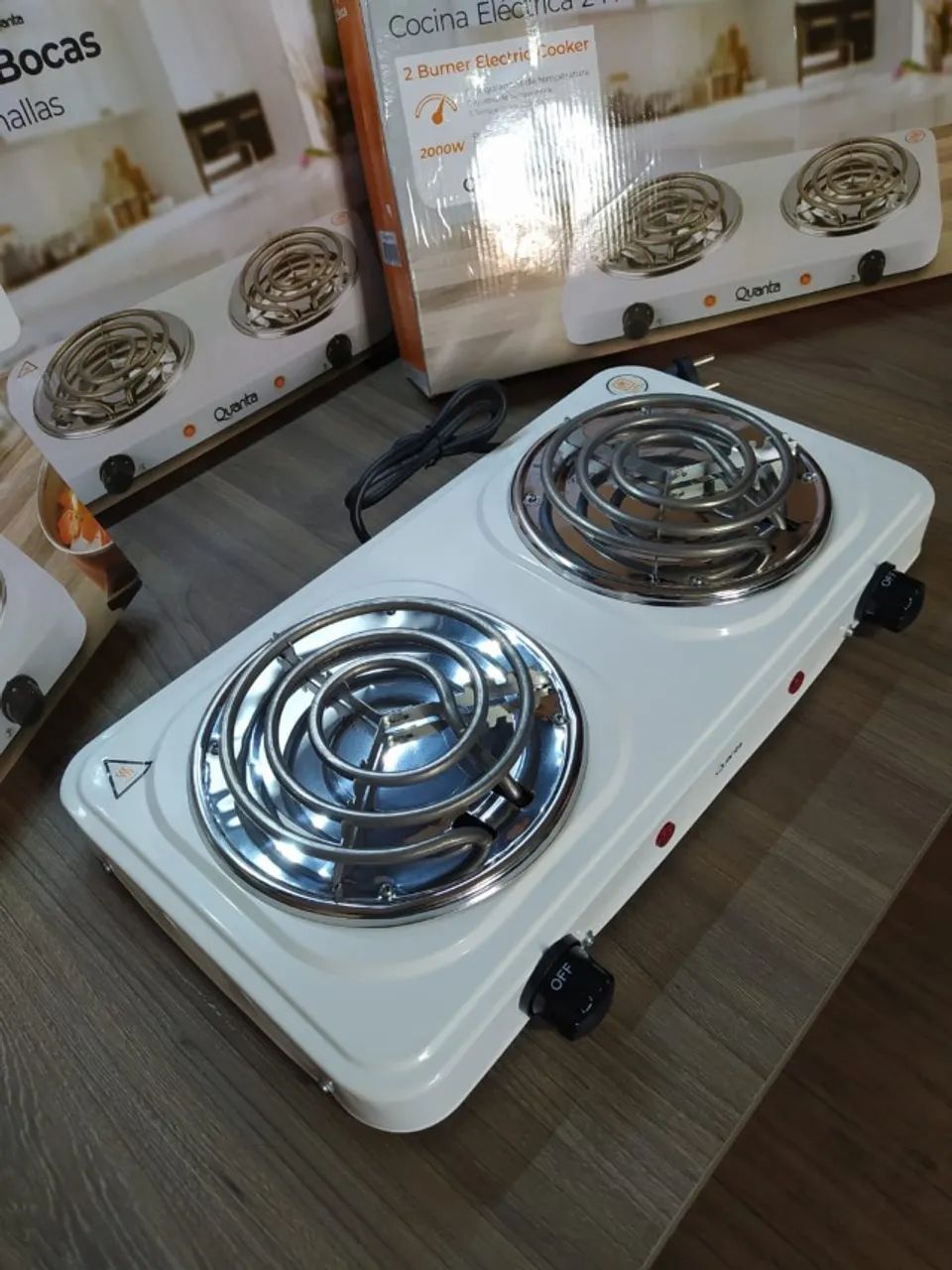 Fogareiro/fogão elétrico de duas bocas 2000W.