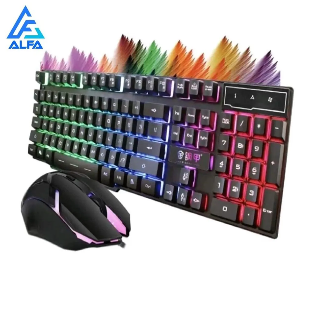 Kit Teclado e Mouse Gamer RGB Alfa