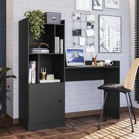 Escrivaninha Job com estante com 2 prateleira e 1 porta  FAZEMOS ENTREGAS DF E ENTORNO - Foto 2