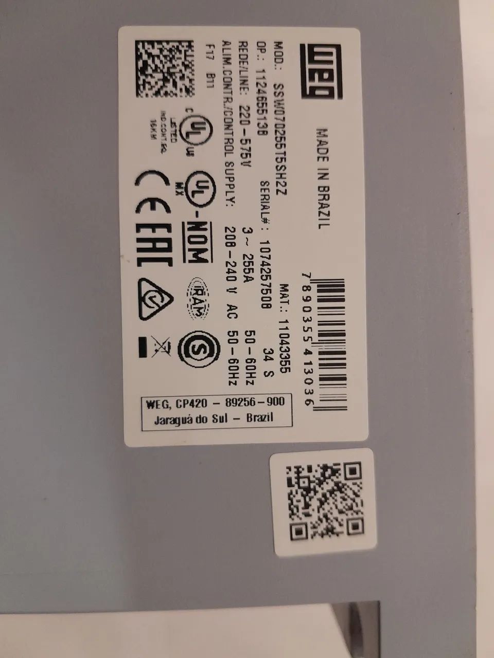 Soft-Starter WEG SSW07 64301727743491124