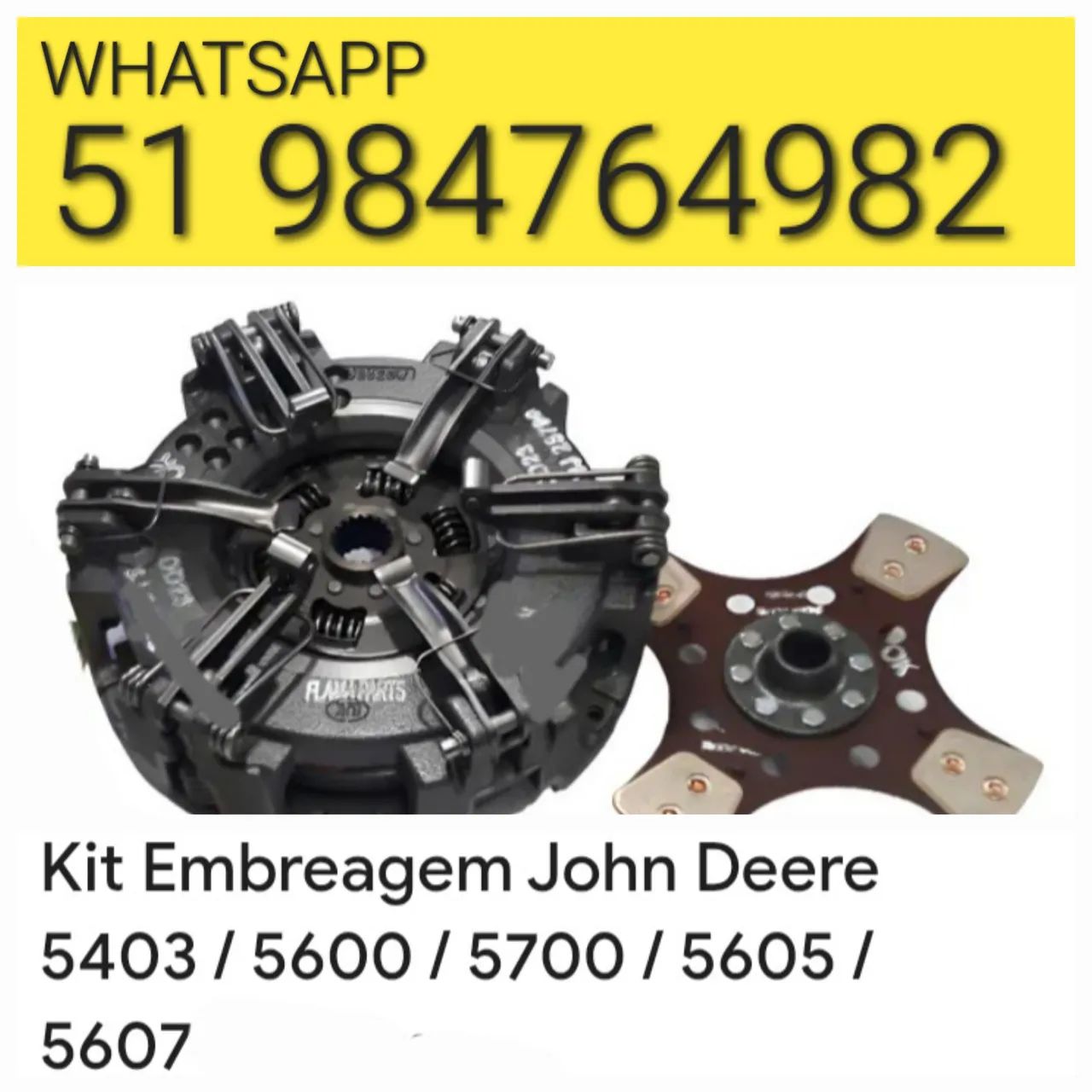 EMBREAGEM DUPLA-PLATO E DISCO INT. E EXT. DO TRATOR JOHN DEERE 5403-5600-5605-5607-5700