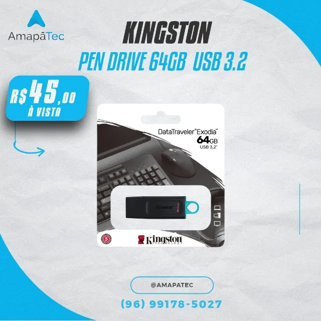 Pen Drive 64GB Kingston Usb 3.2
