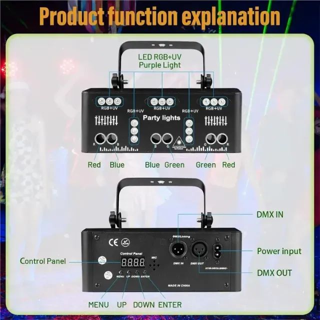 ALIEN 21 buracos RGB Festa DJ Disco feixe padrões palco Laser luz projetor  - Foto 2