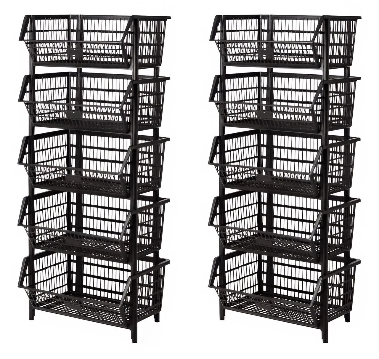 Cestos Organizadores Empilháveis de Plástico - Kit C/10