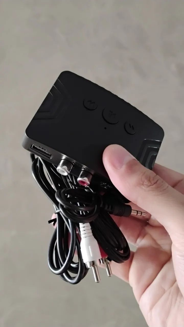 ADAPTADOR RECEPTOR BLUETOOTH 5.3 - SEM FIO - PARA SOM / TV / PC - COM CABOS - NOVO