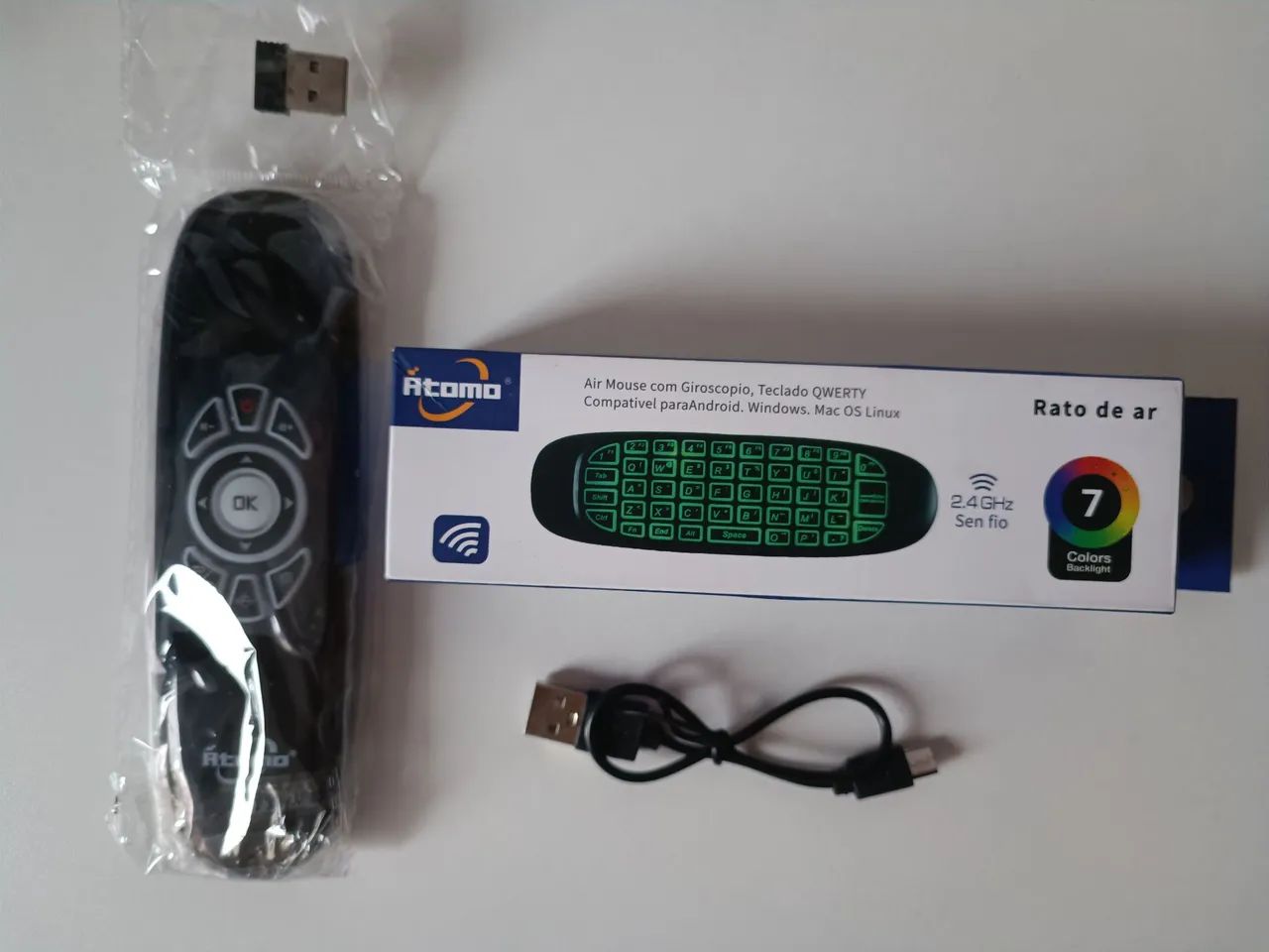 Controle Teclado e Mouse Air Mouse Atomo com Giroscópio (FRETE GRÁTIS)  - Foto 2