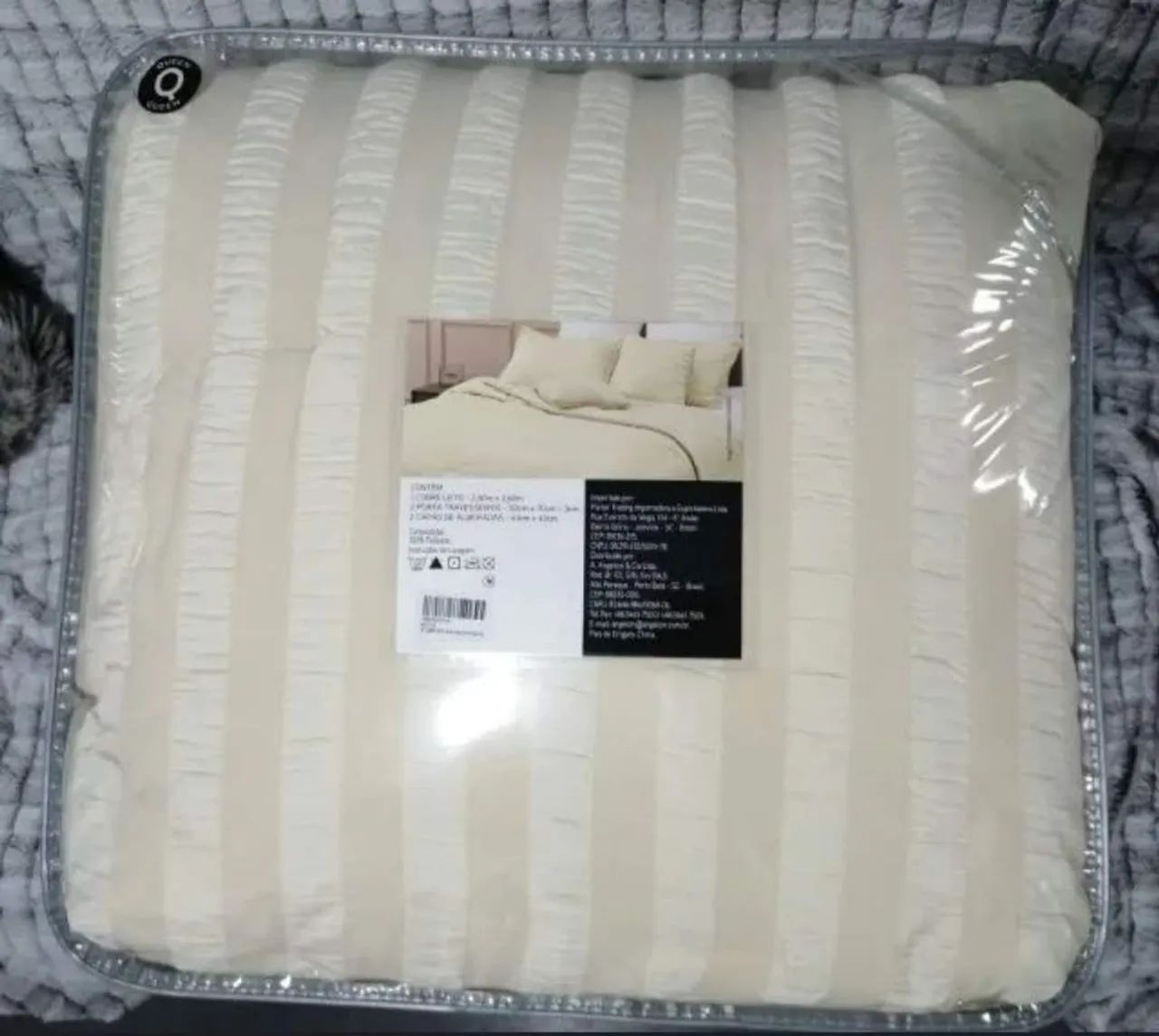 NOVO - Kit cobre leito Edredom Queen Bege 5 peças A Casa - Cama dos sonhos.<br>