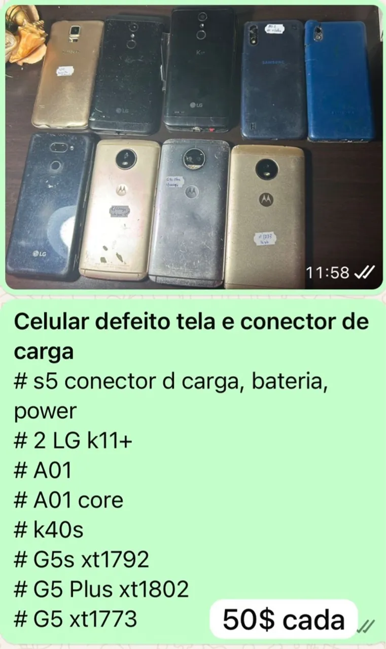 Celulares para retirada de peças - Diversas marcas