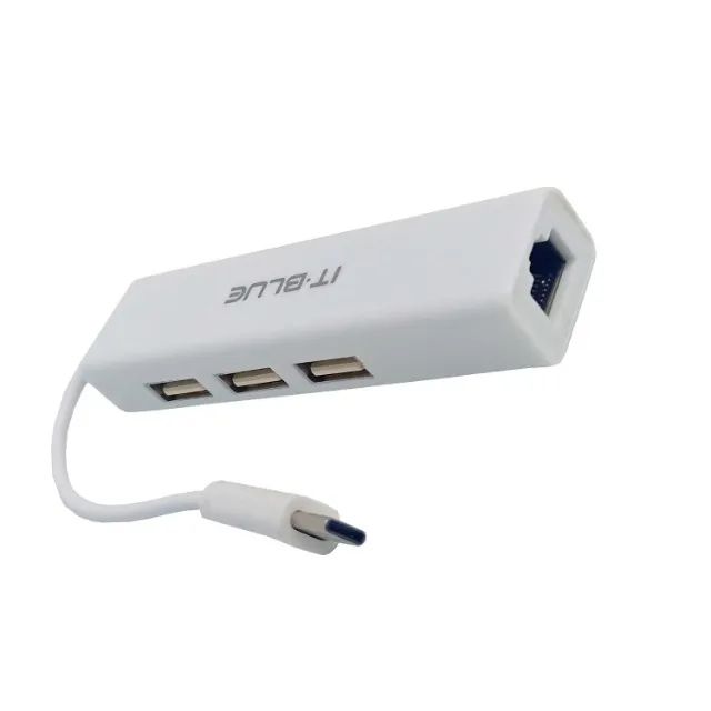 HUB 3 portas Tipo-C Porta RJ45 para Computadores / notebooks / MAC IT-BLUE  - R$55,00 - Foto 4