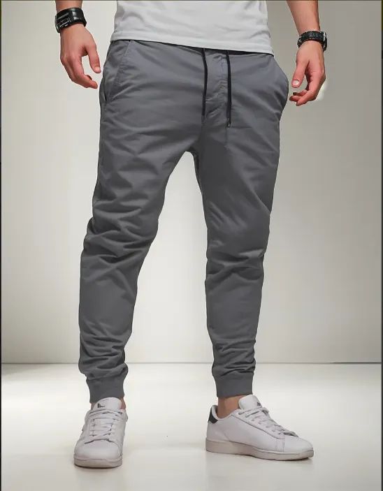 Calça Jogger Masculina Sarja Masculina Punho Elástico Roupas