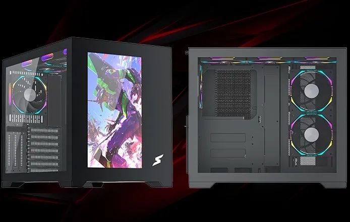 Gabinete Gamer SuperFrame Box Magic, Mid Tower, Vidro Temperado, Com Display LCD 13.3 Pol, - Foto 2