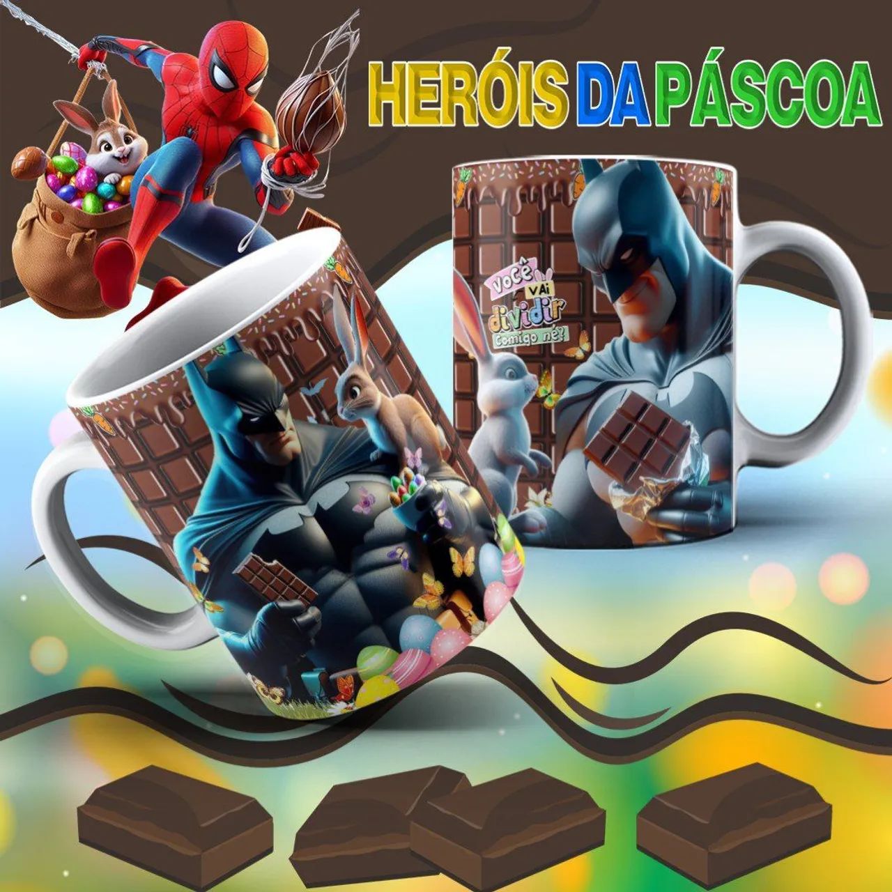 Canecas Personalizadas do Homem-Aranha - Heróis da Páscoa - Foto 5