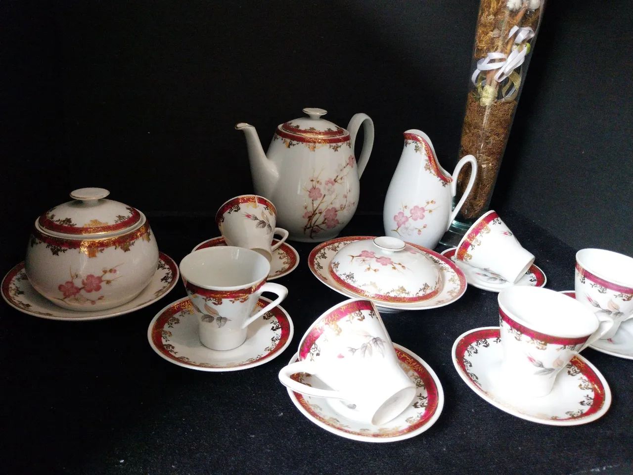Conjunto de chá em porcelana floral - Foto 4