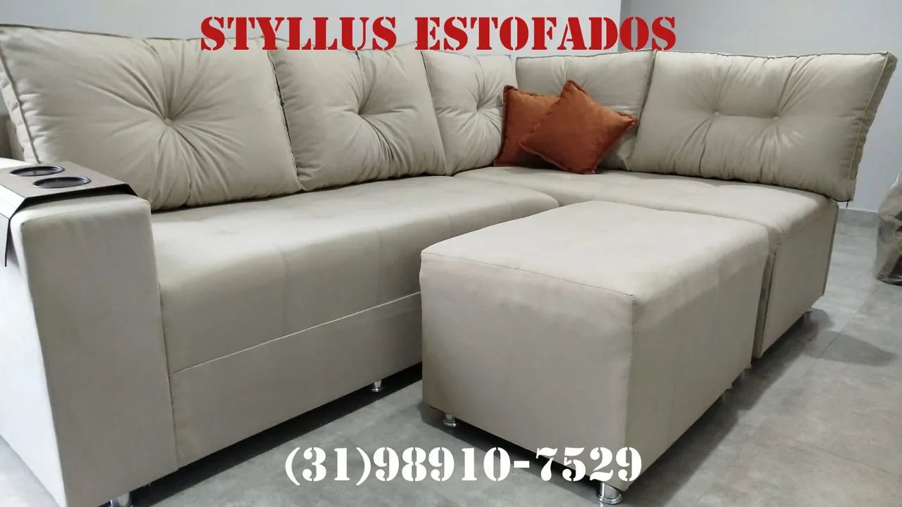 Sofá de Canto Estiloso e Confortável