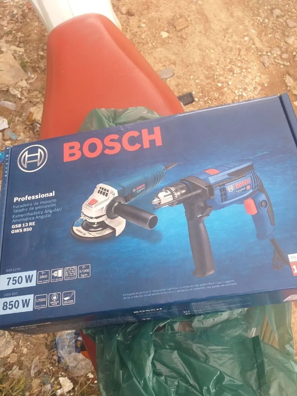 Kit Bosch GSB 13 RE e GWS 850 - Profissional
