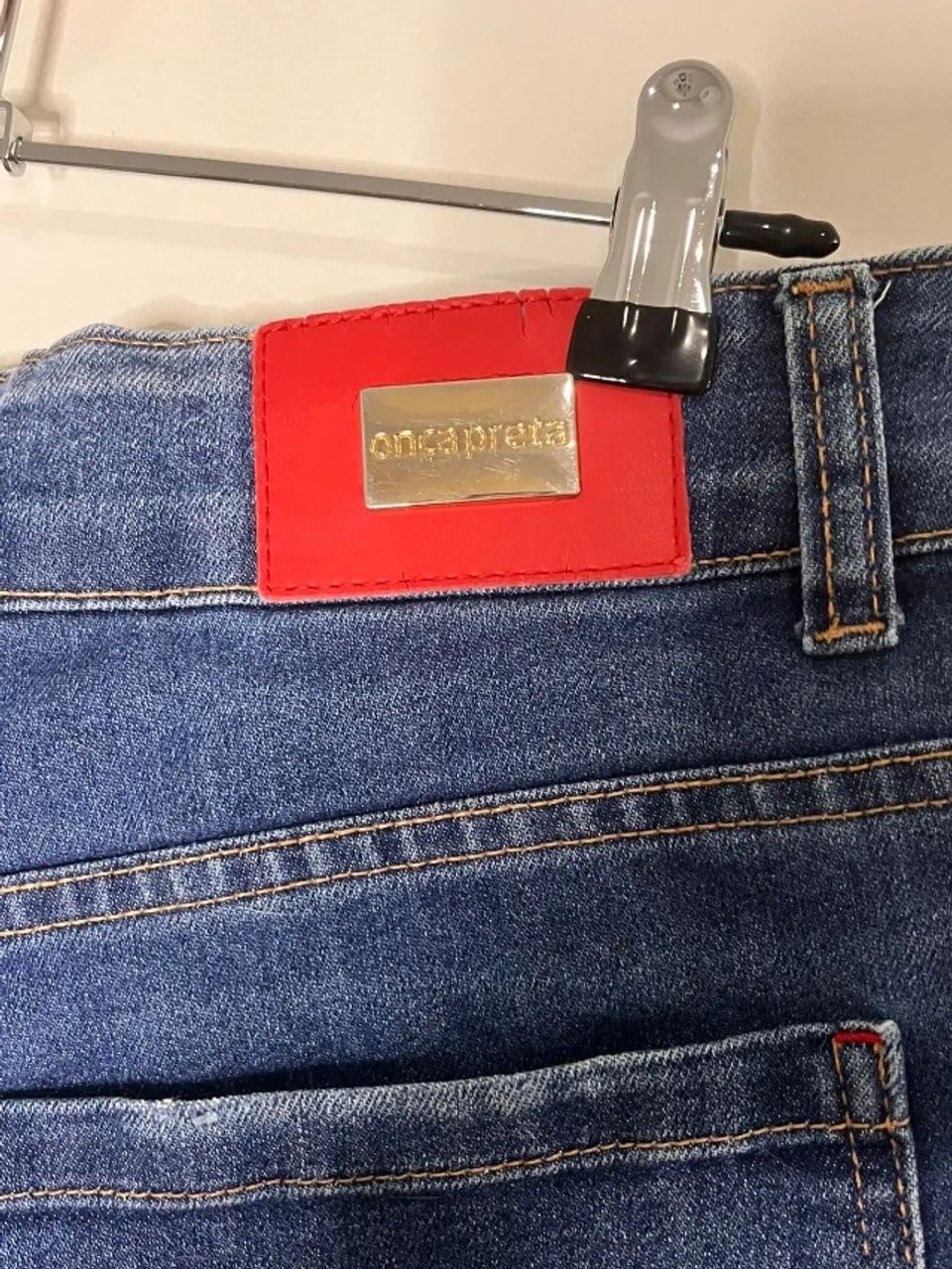 short jeans onça preta azul - Foto 3