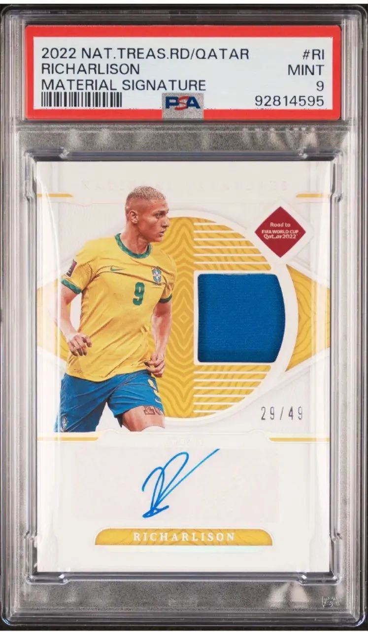 Panini National Treasures Material Signatures PSA 9 Richarlison