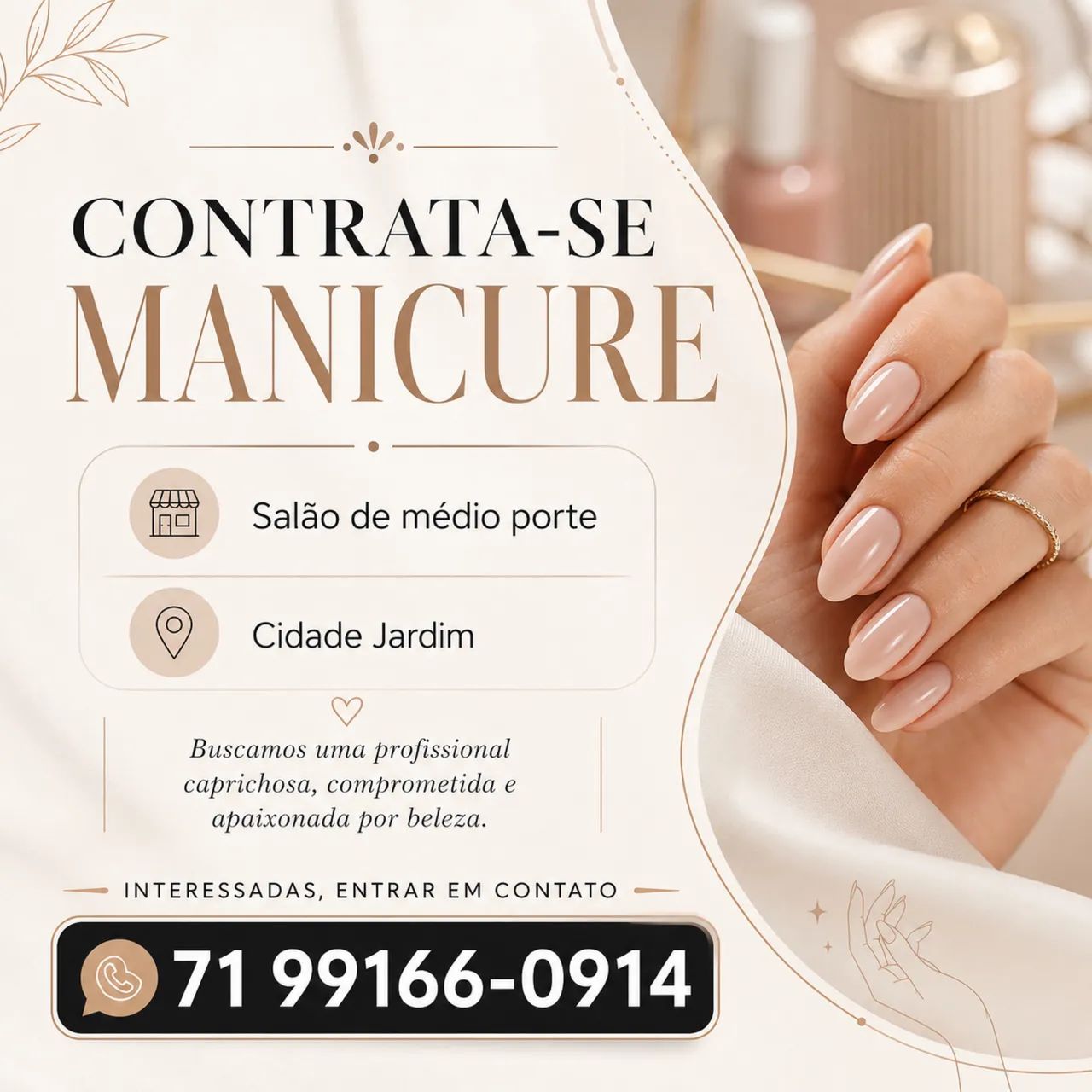Contrata-se manicure 