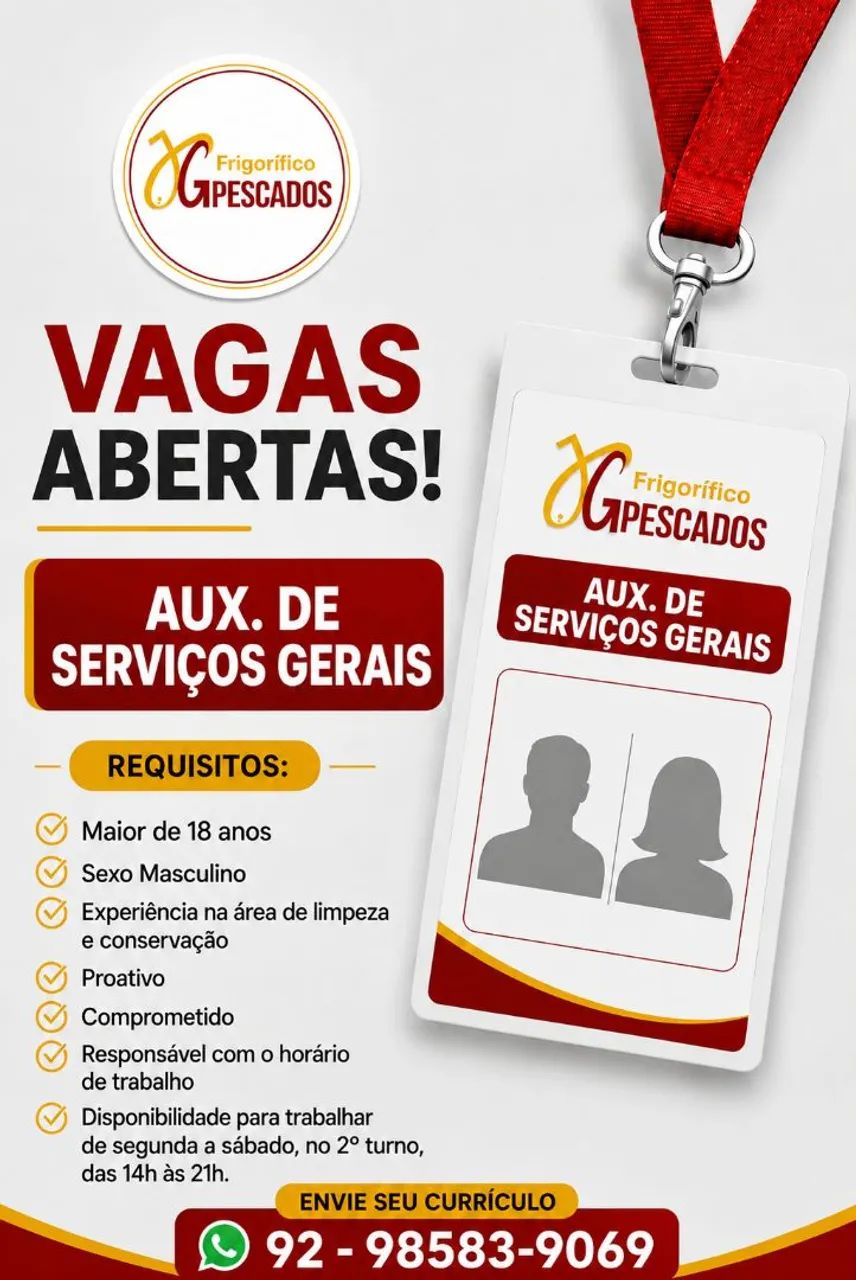 Vaga para servicos gerais