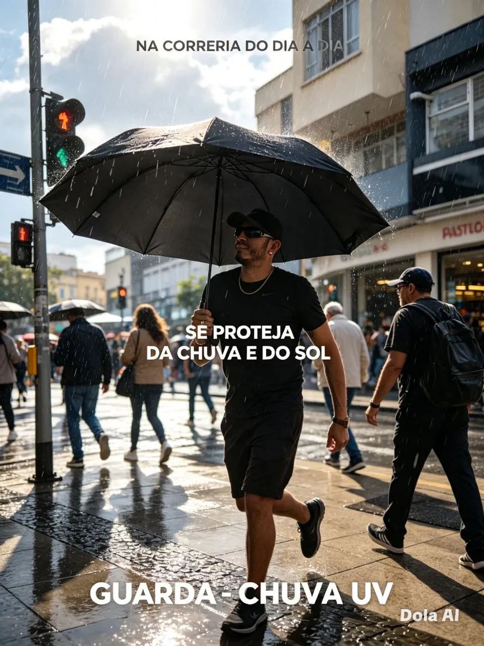 GUARDA CHUVA com proteção UV e resistente a vento 