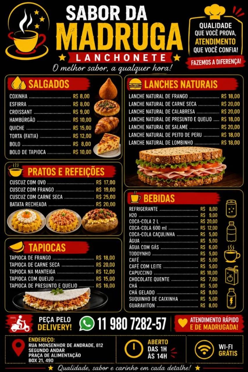 Serviços gerais de lanchonete 