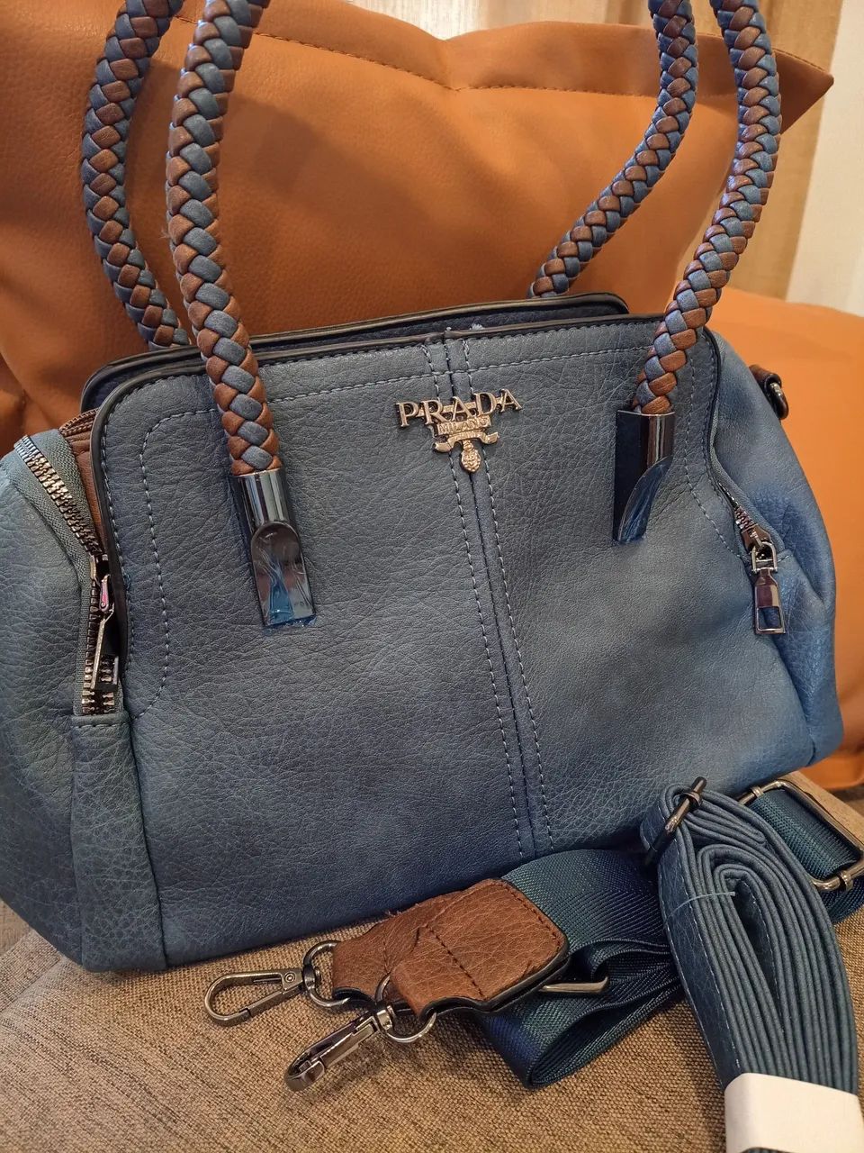 Bolsa de mão Prada Azul / Linha Premium 