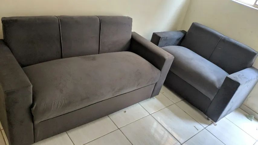 Sofá 2 e tres lugares Suede macio D33 Robusto Confortável Promoção - Foto 4