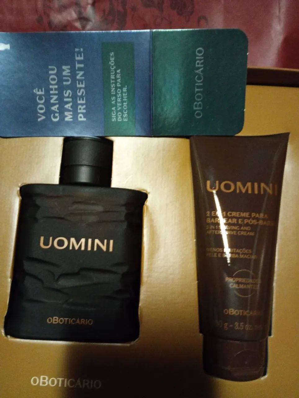 Vendo kit o boticário perfume UOMINI e creme de barbear UOMINI kit novo na caixa. - Foto 2