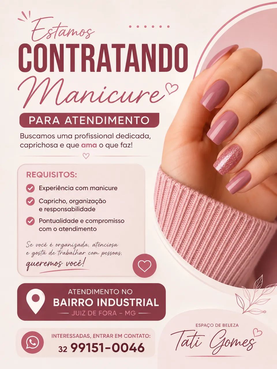 Vaga para manicure