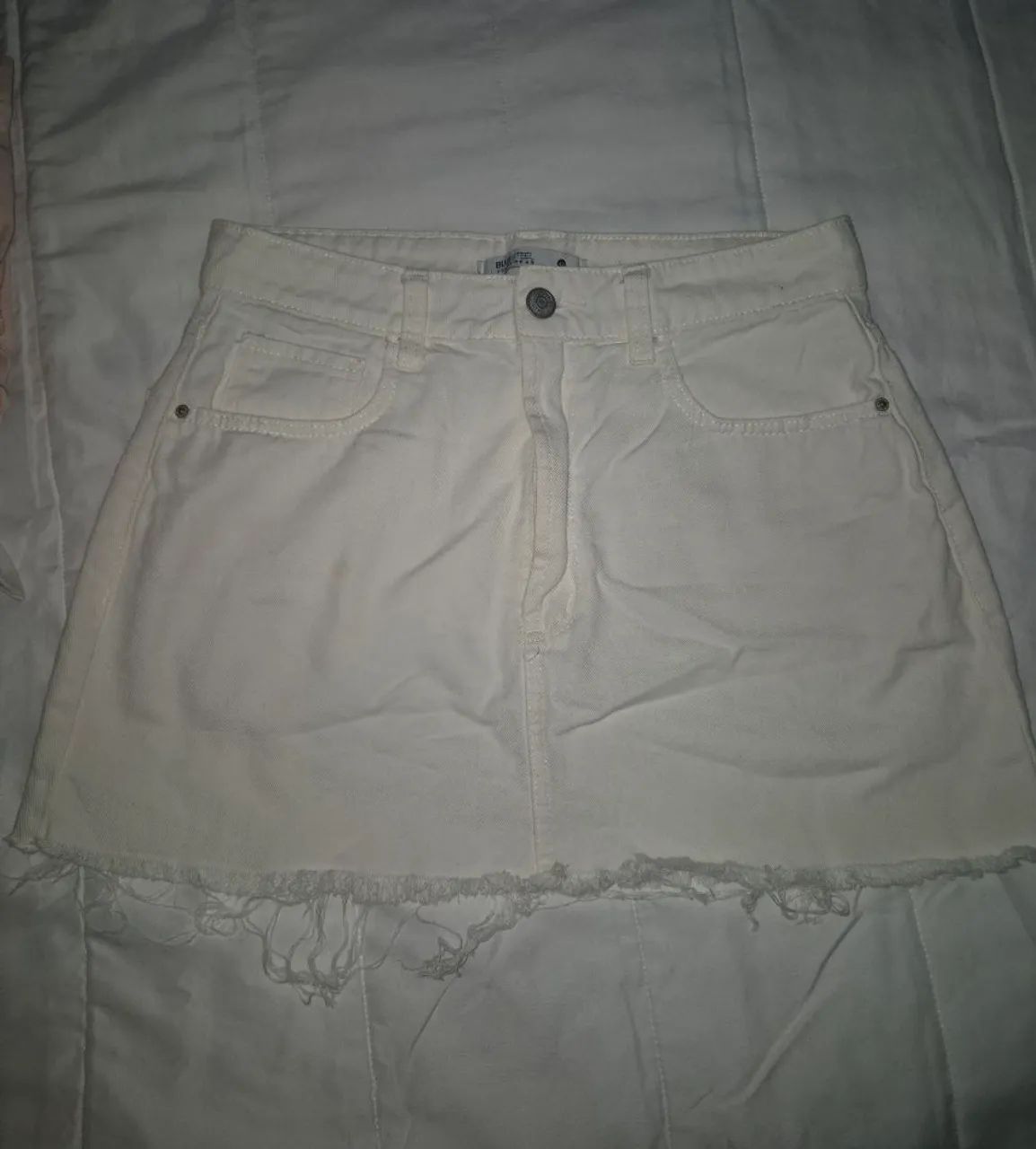 Saia jeans bluesteel branca 42 - Foto 2