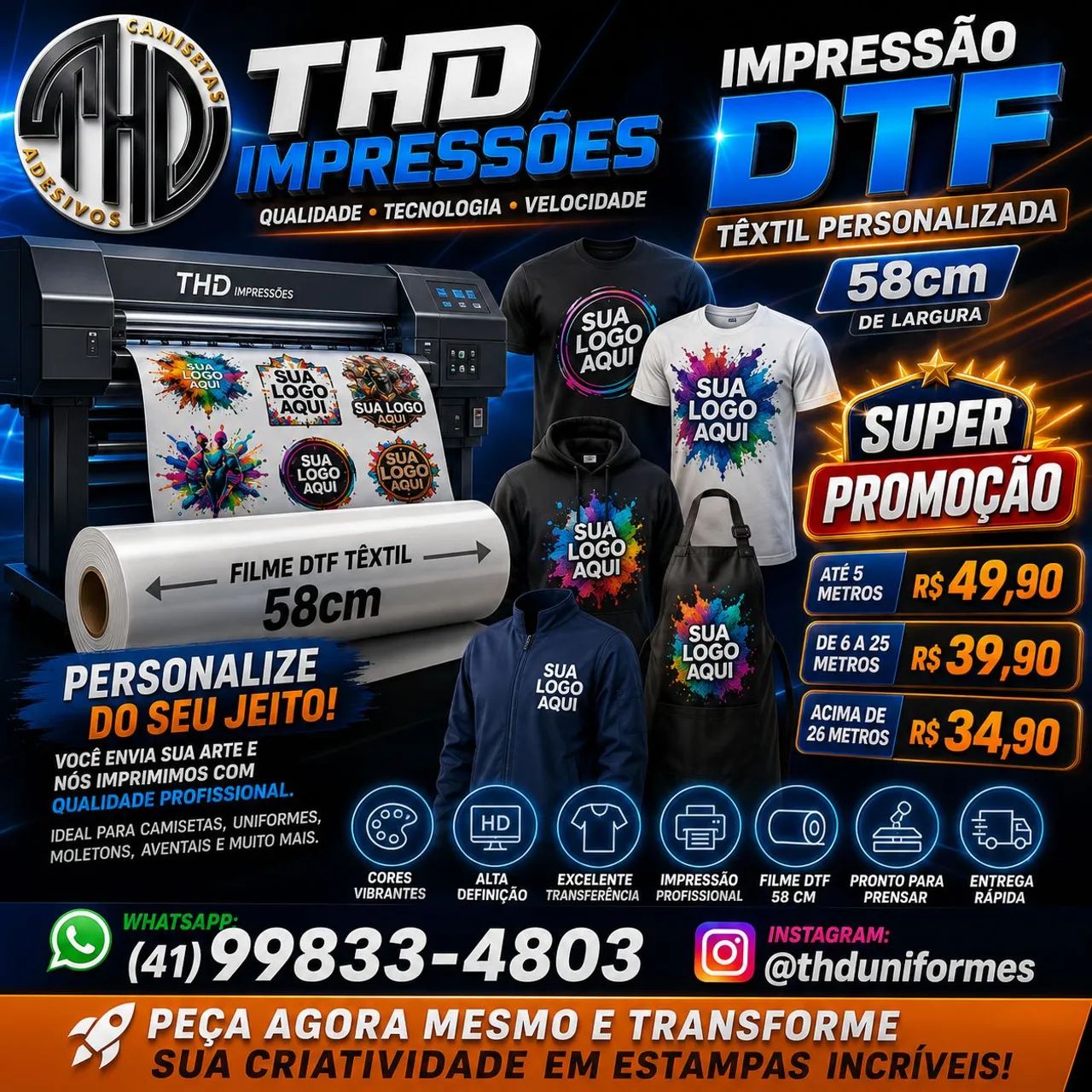 DTF TÊXTIL Impressão para sua empresa