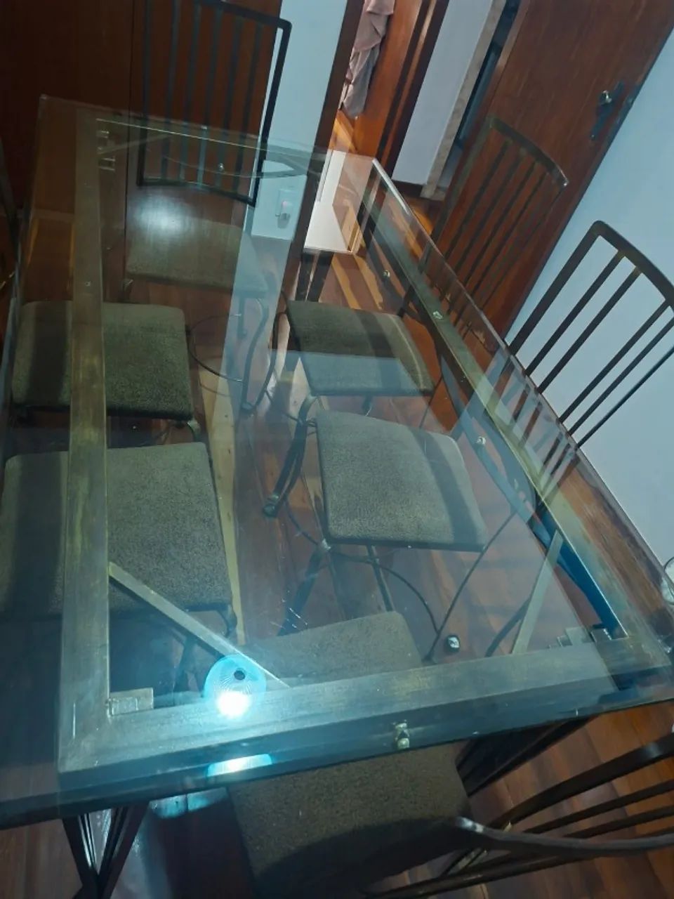 Mesa de vidro e ferro  - Foto 2