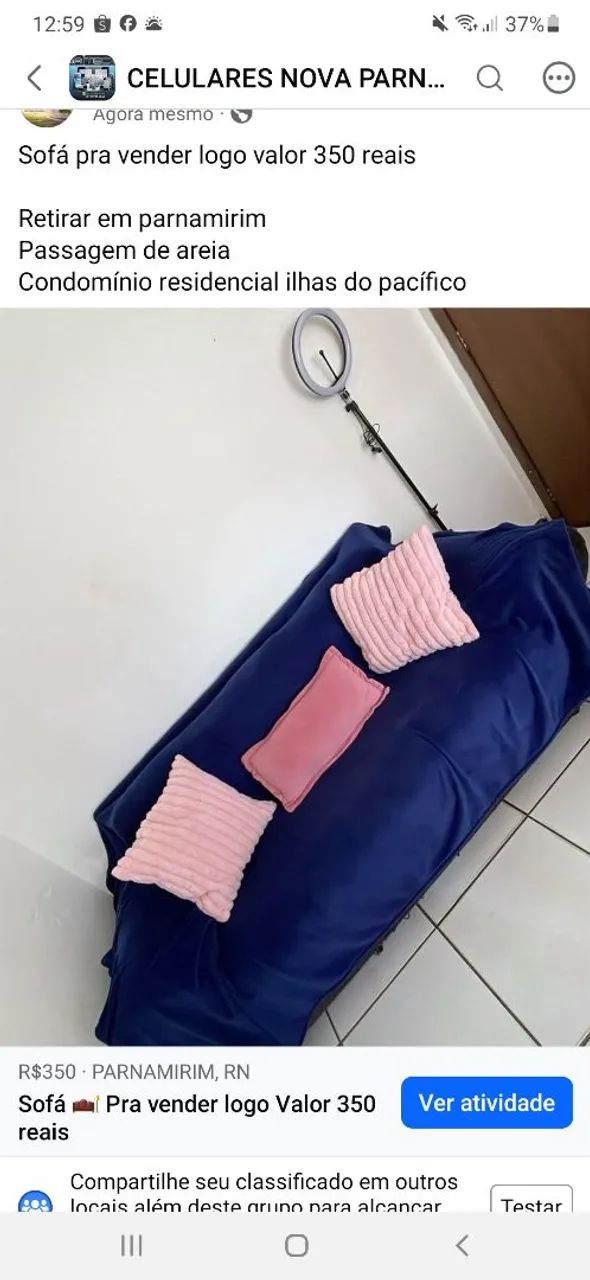 Sofá pra vender logo valor 350 reais