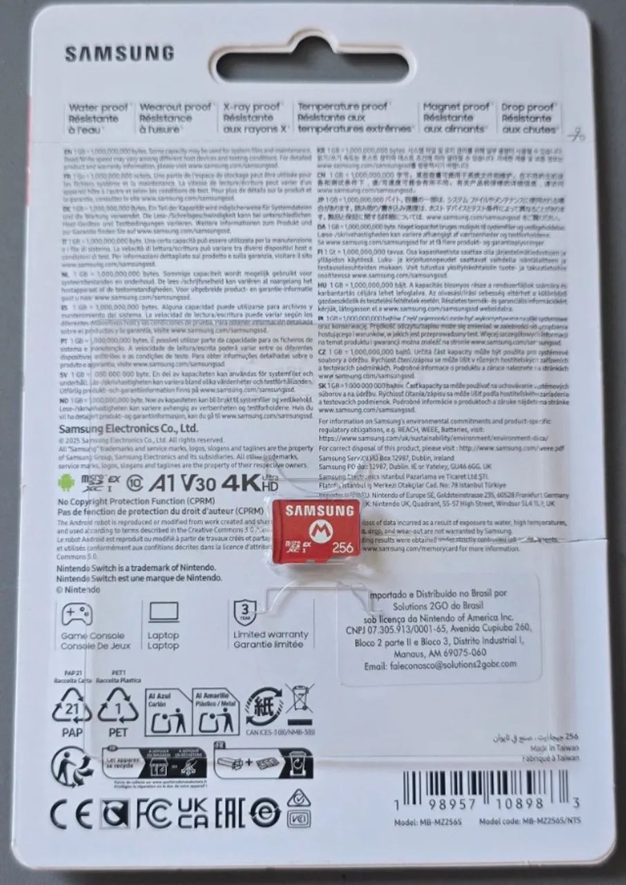 Cartão Micro sd 256gb Express Nintendo Switch 2 - Trocas - Foto 2