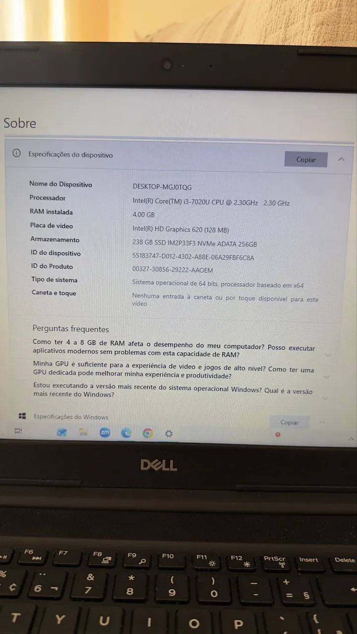 Notebook Dell Inspiron 3584 | Core i3 | 256GB SSD NVMe | 4GB RAM - Foto 3