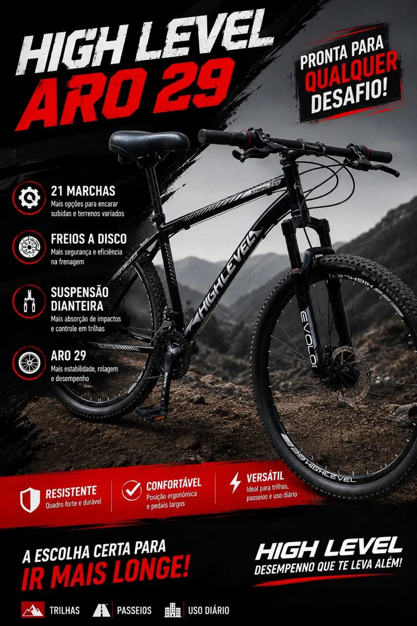 Bike High Level aro 29 preta