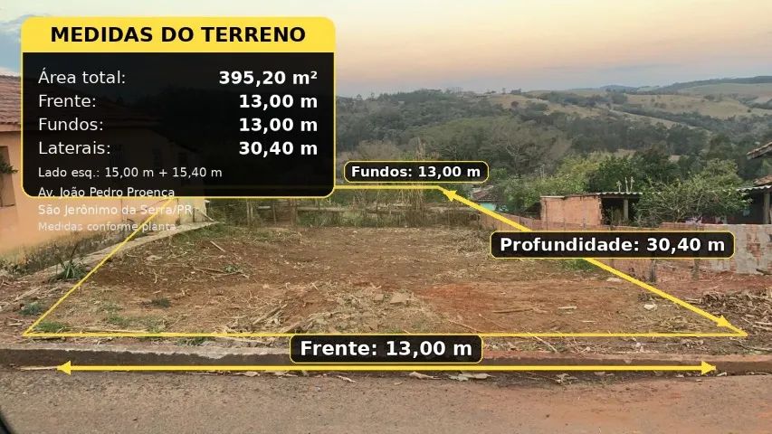 Terreno à venda com 395,20 m² em São Jerônimo da Serra/PR - Foto 3