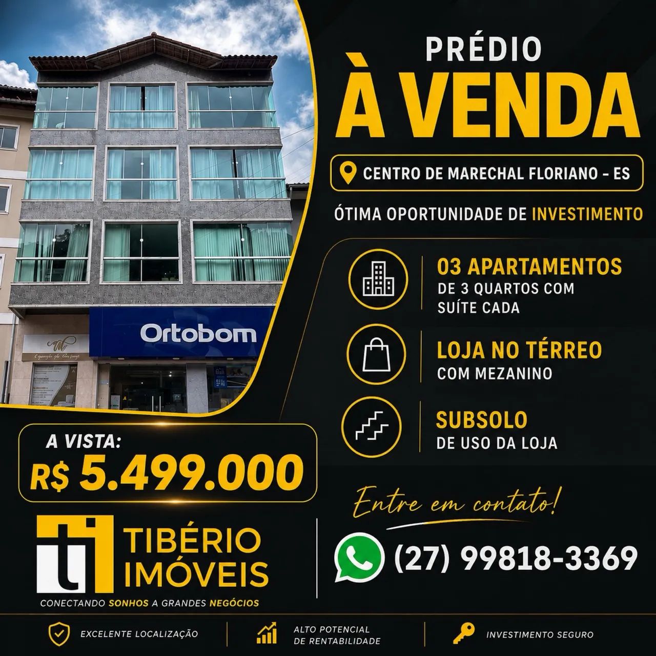 EDIFÍCIO DE 3 ANDARES A VENDA EM MARECHAL