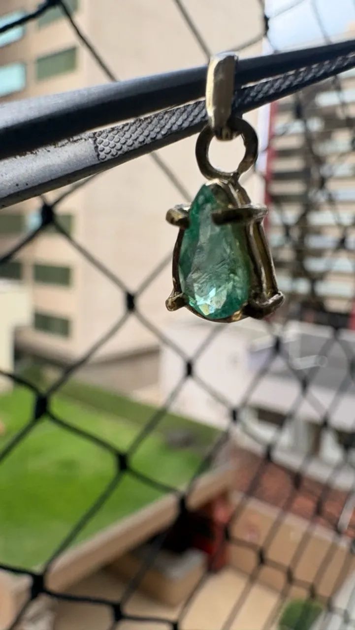 Pingente ouro 18k e esmeralda - Foto 3