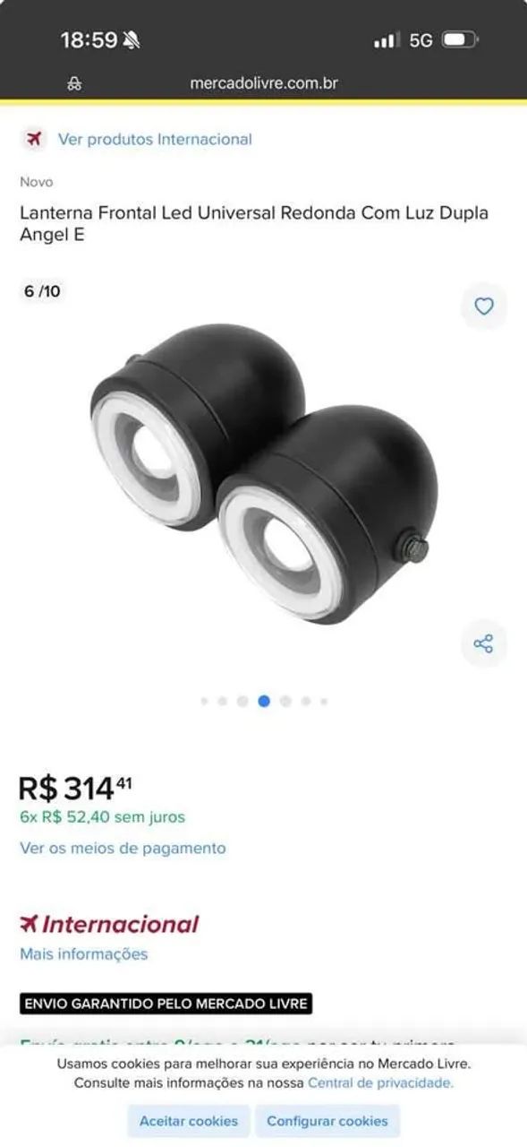 Lanterna frontal universal redonda 