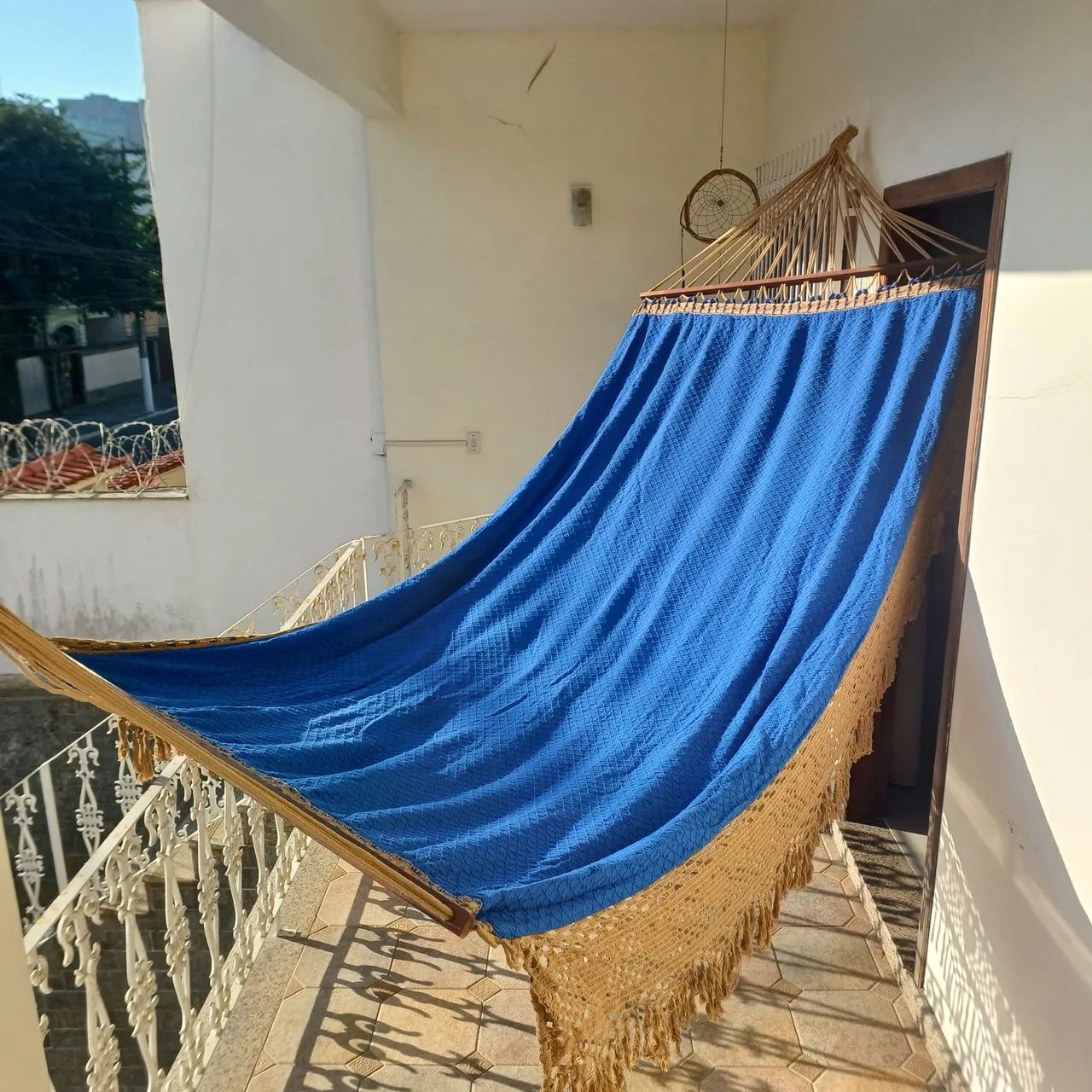 Rede de Descanso Casal Azul com Varanda Macramê - Foto 3