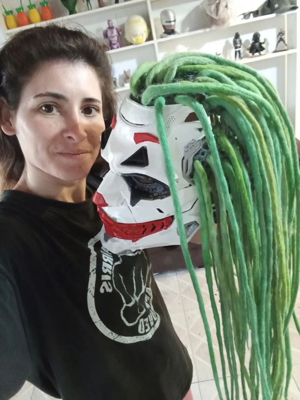 Máscara Coringa Cyberpunk Cosplay com Dreadlock.Impressão 3D.Pintura Premium  - Foto 2