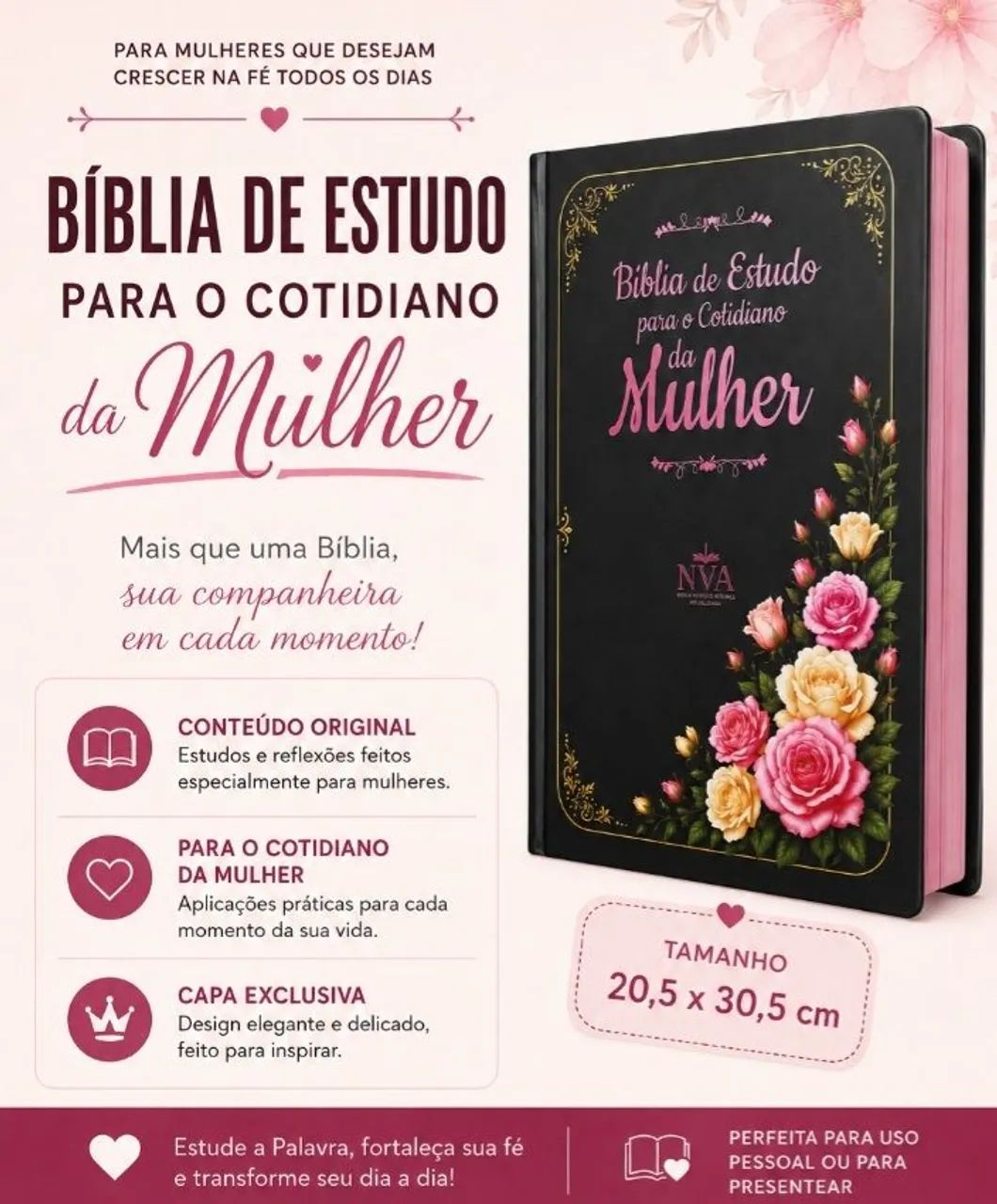 Vendo bíblia de estudo do cotidiano da Mulher 