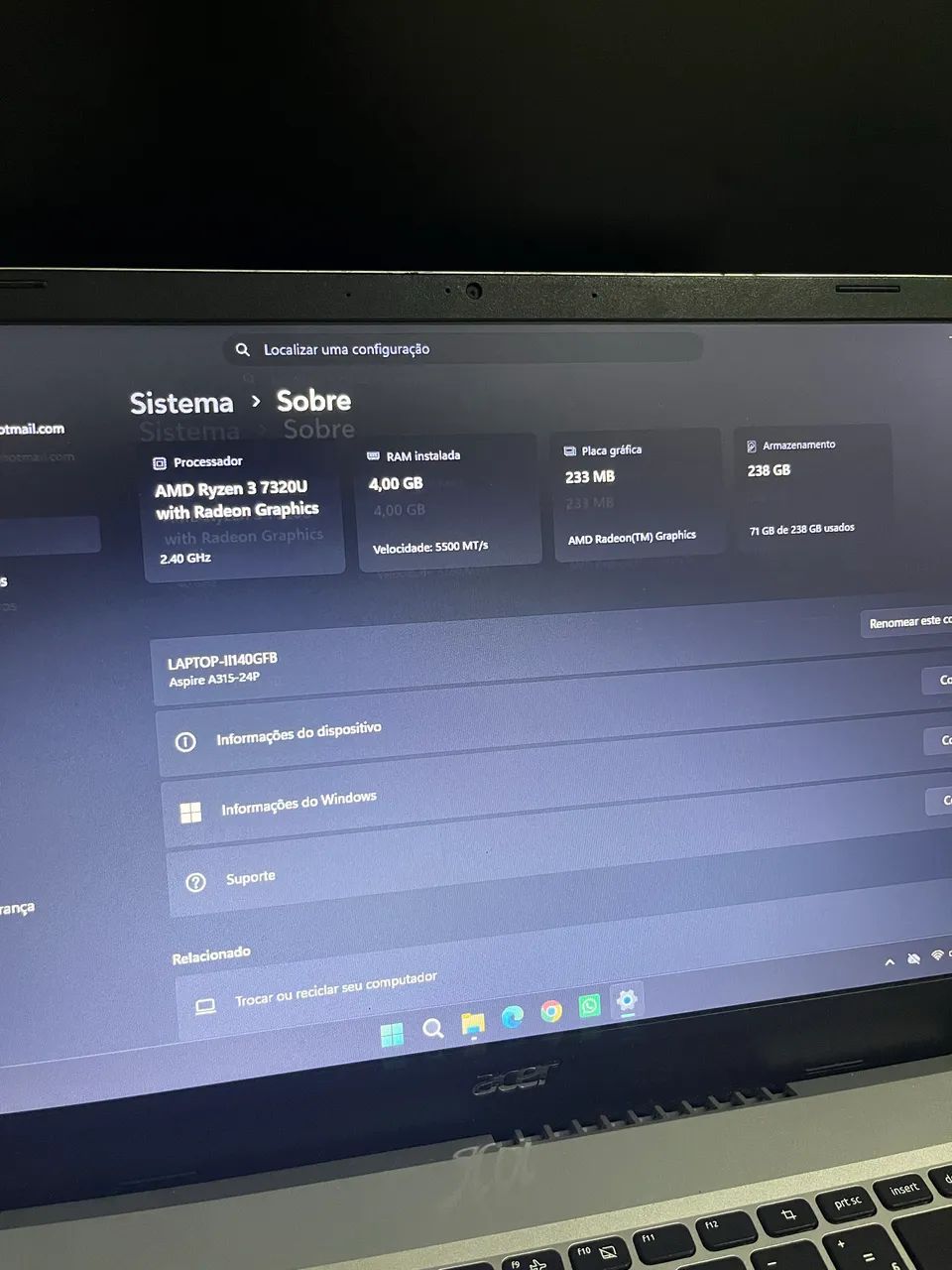 NOTEBOOK ACER ASPIRE RYZEN 3 - Foto 3