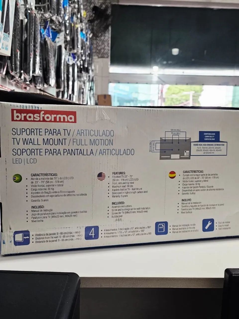 Suporte para tvs até 70 polegadas com braço longo articulado  - Foto 2